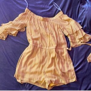 Lulu's Yellow Off-Shoulder Romper